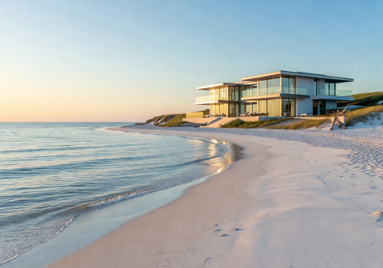 Baltic sea coast luxury beachfront view