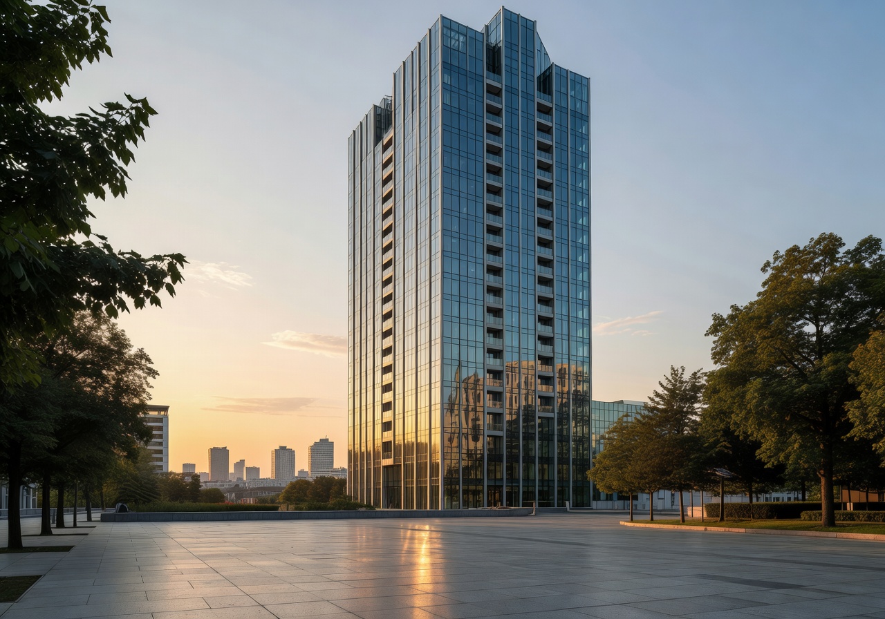 Hilton Warsaw City exterior skyline tower