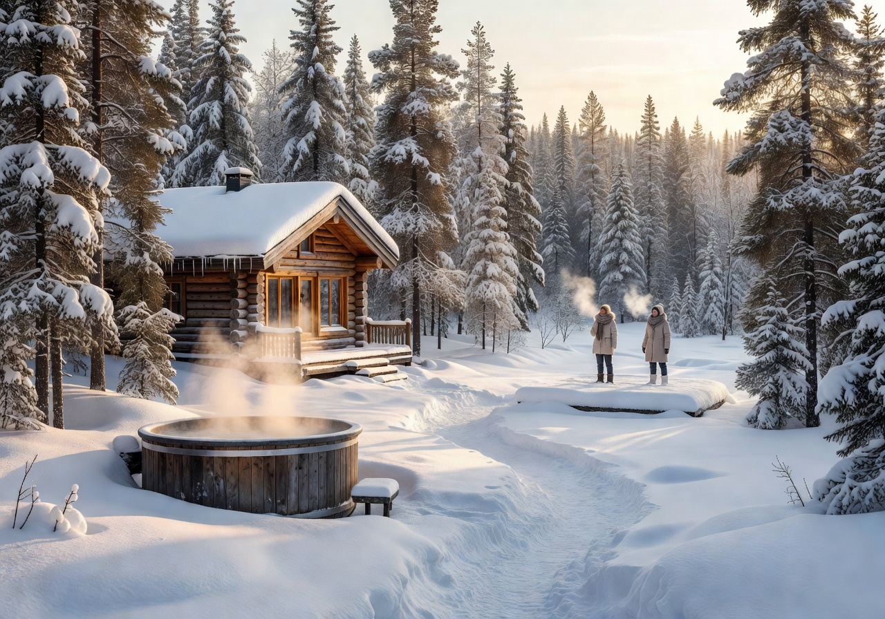 Snow view winter wellness retreat